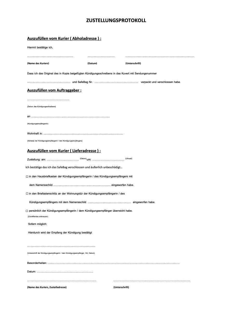 Unser Zustellnachweis